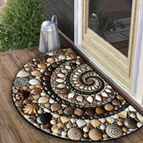 Coastal Spiral™ – Ocean-Inspired Pebble & Seashell Mat | Premium Quality
