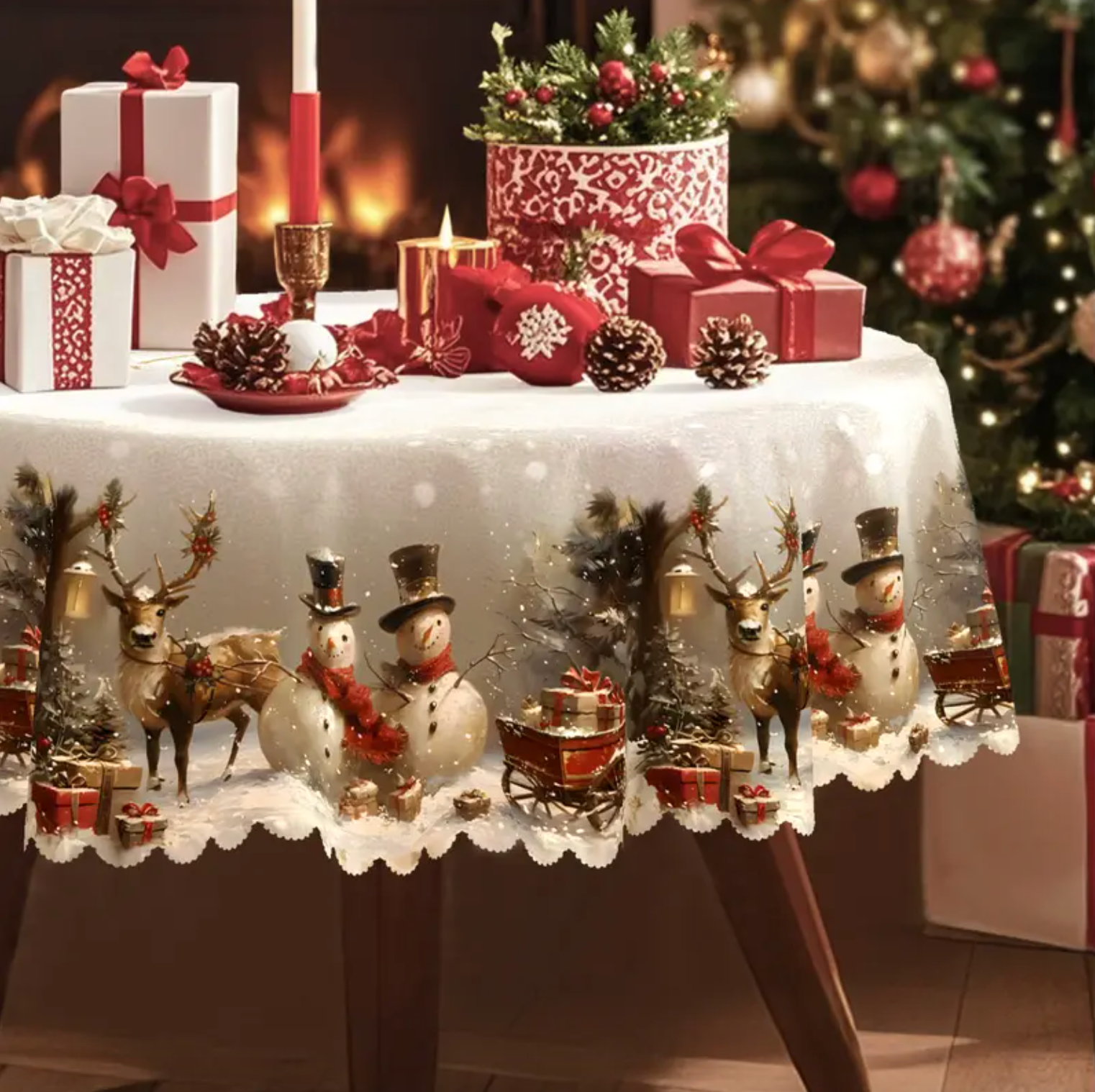 Frosty Feast™ – Christmas Tablecloth | Premium Quality