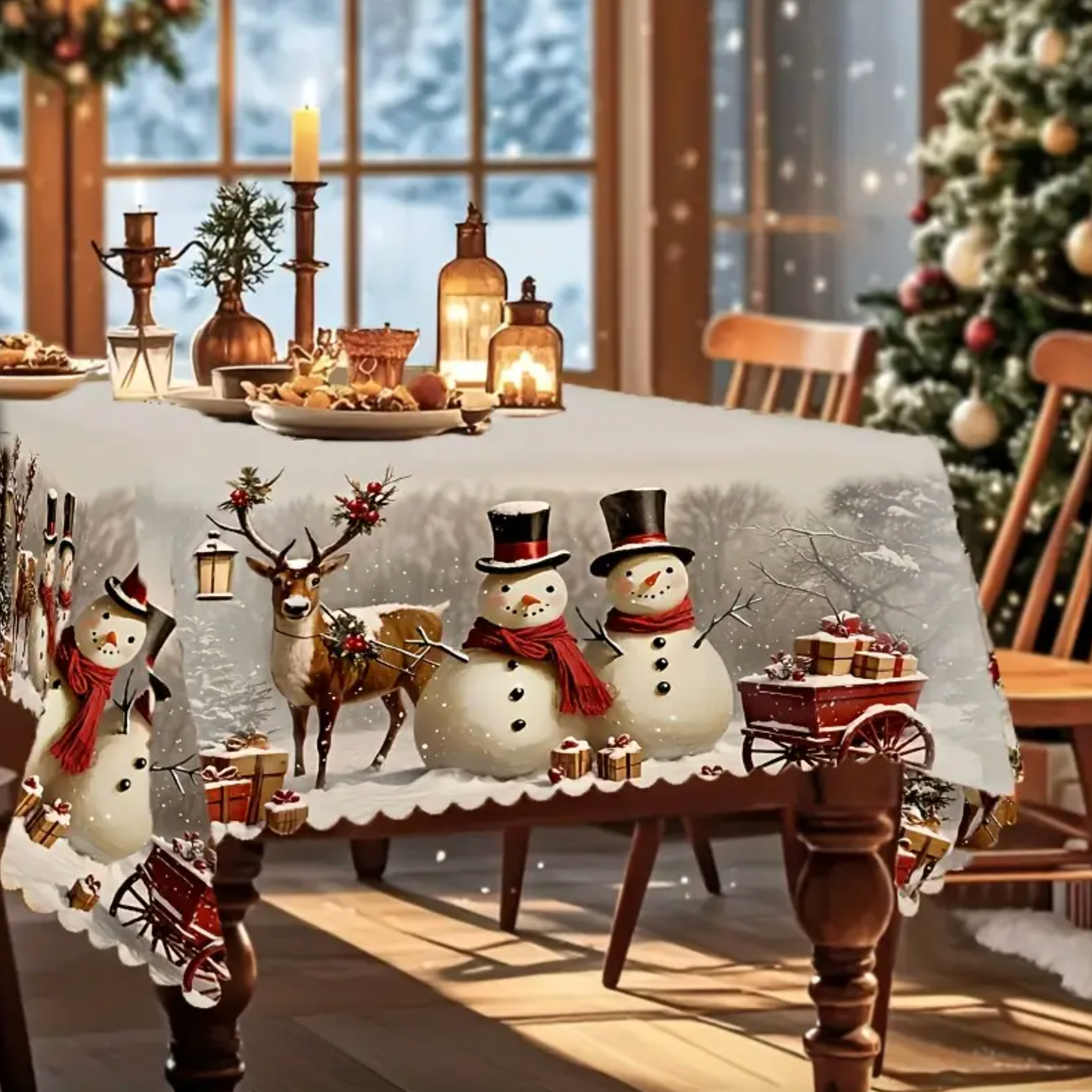 Frosty Feast™ – Christmas Tablecloth | Premium Quality